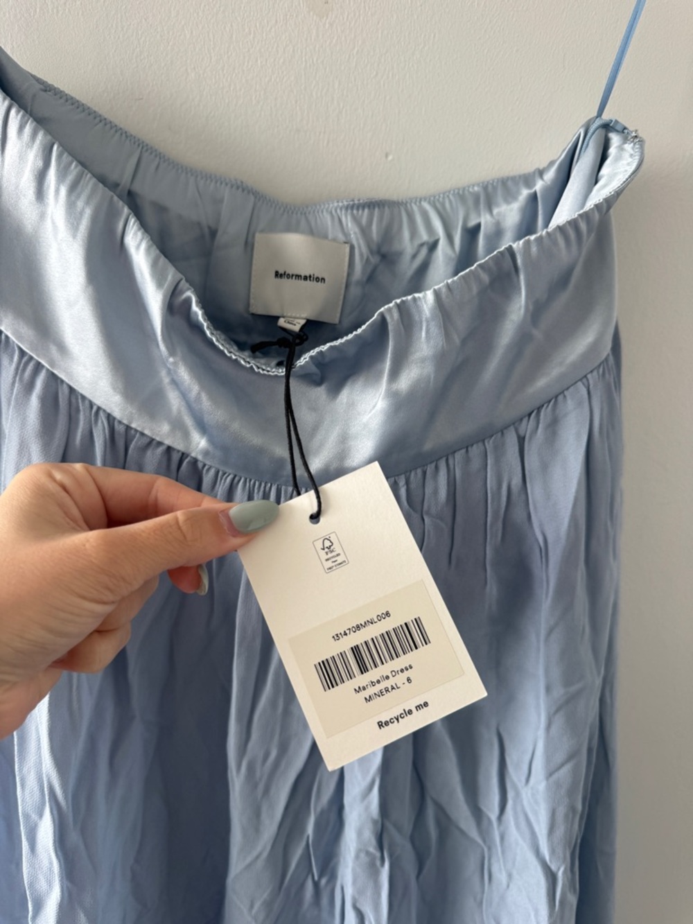 REFORMATION Maribelle Dress in Mineral 6 - Picture 7 of 9